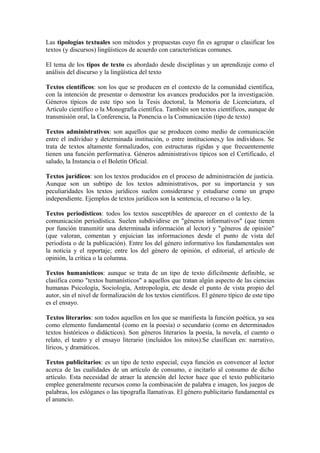 Tipos De Textos PDF