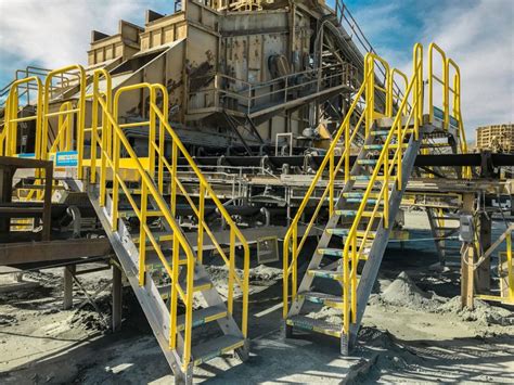 Erectastep Dual Crossover Stairs Cement Conveyor Belt Installation Of