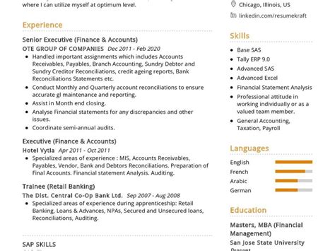 SAP FICO Consultant CV Example In 2025 ResumeKraft