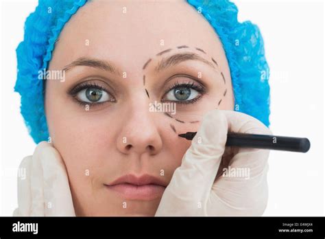 Plastic Surgeon Drawing Around Eye Stock Photo Alamy