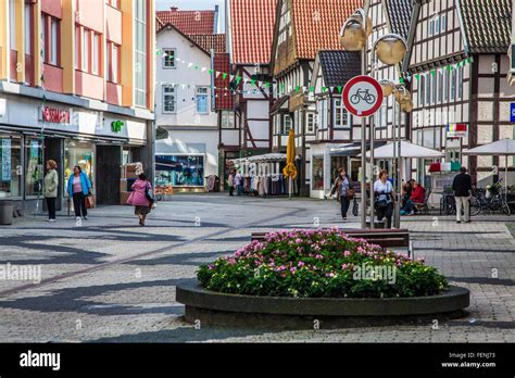 Bad Salzuflen pedestrianised shopping centre Stock Photo - Alamy