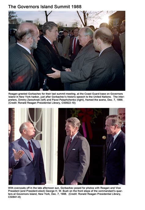 Reagan, Gorbachev and Bush at Governors Island | National Security Archive