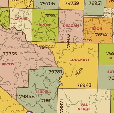 Texas Zip Code Map with Counties – Texas Map Store