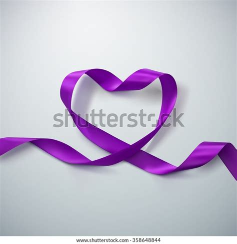 Purple Ribbon Heart Vector Illustration Looping Stock Vector Royalty