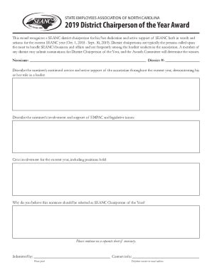 Fillable Online Fillable Distinguished Service Award Nomination Form