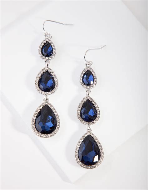 Silver Diamante Teardrop Earrings Lovisa