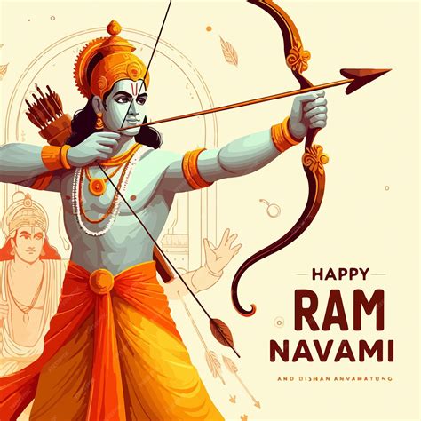 Premium Vector Lord Shri Ram Navami Festival Wishes Background Hindu God Rama