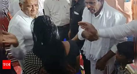 Viral Video Shows Karnataka Housing Minister V Somanna Assaulting Woman Bengaluru News Times