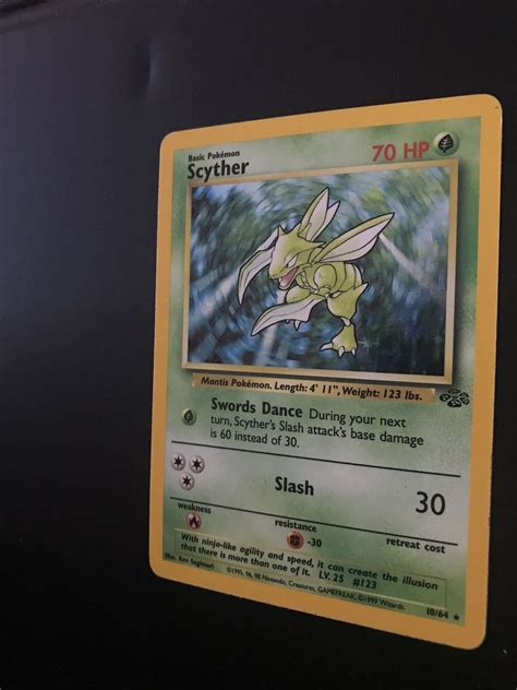 Pokémon TCG Scyther Holo Rare 10 64 Jungle 1999 Unlimited WOTC LP Card