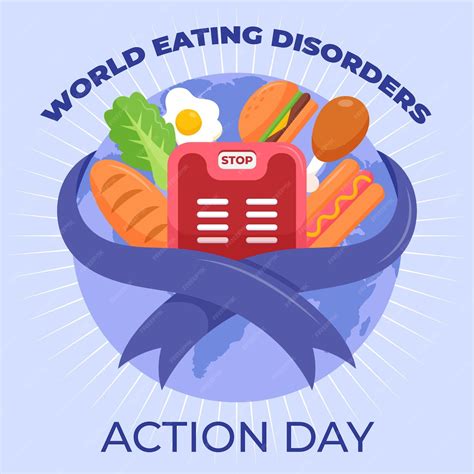 Free Vector Cartoon World Eating Disorders Action Day Illustration