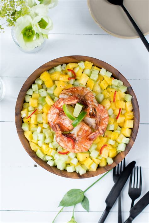 Mango Gurken Salat Mit Garnelen Foodistas De