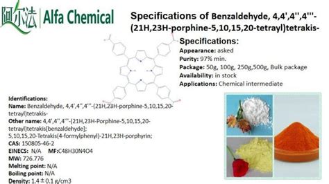 China Benzaldehyde 4 4 4 4 21H 23H Porphine 5 10 15 20 Tetrayl