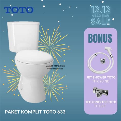 Jual Kloset Duduk Toto Cw633j Closed Cw 633 J Jet Shower Putih Ori