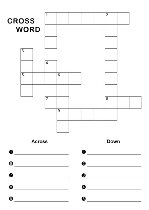 Free Printable Blank Crossword Puzzle Templates