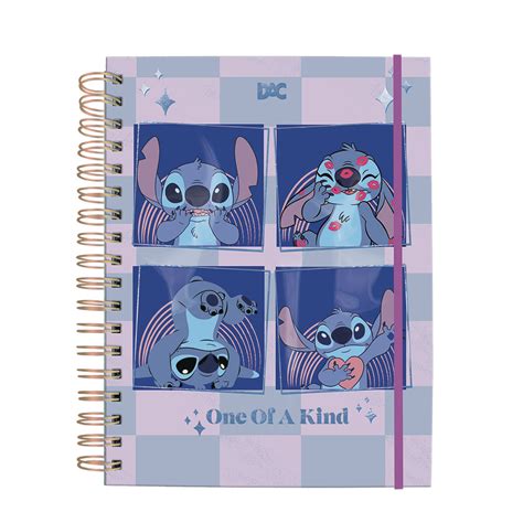 Caderno Smart Colegial Disney Stitch 80 Folhas Reposicionáveis 90g