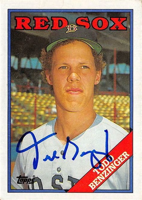 Todd Benzinger Autographed Baseball Card Boston Red Sox 1988 Topps