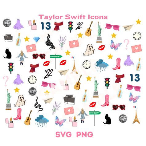 Taylor Icons Digital Png File Sublimation Pattern Fabric Printing