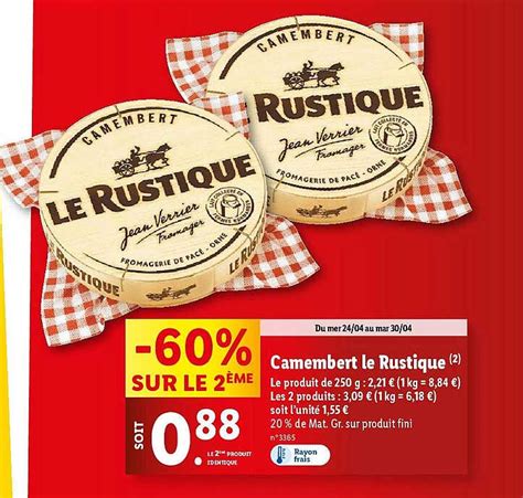 Promo Camembert Le Rustique Chez Lidl Icatalogue Fr