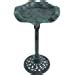 Gardenkraft Bird Bath With Solar Powered Light Verdigris Metal