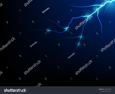 Blue Lightning Flash Bolt Thunderbolt On 库存矢量图免版税1066097309