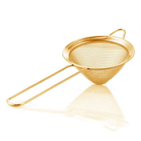 Cocktail Strainer Stainless Steel Fine Mesh Strainer Conical Food Strainers 3 Inch Goldbar