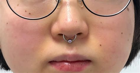 Nine Body Piercing Blog Septum With Anatometal Captive Bezel Ring