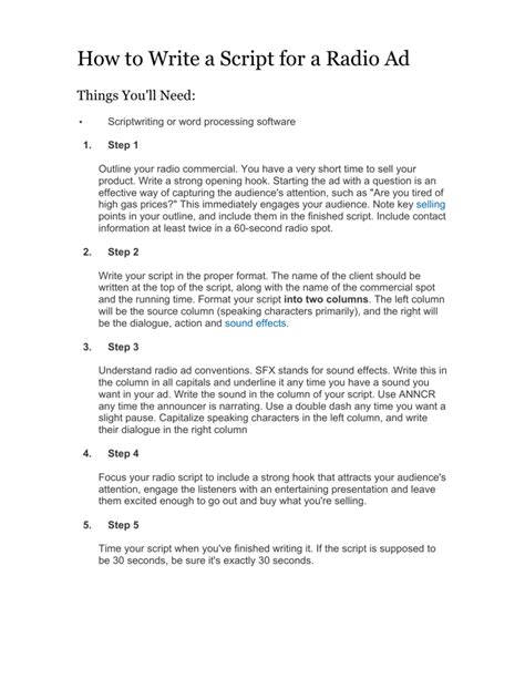 How To Write A Script For A Radio Ad