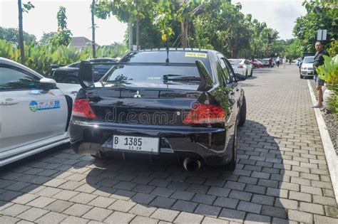 Black Mitsubishi Lancer Evolution IX CT9A Sedan In JDM Run Car Meet