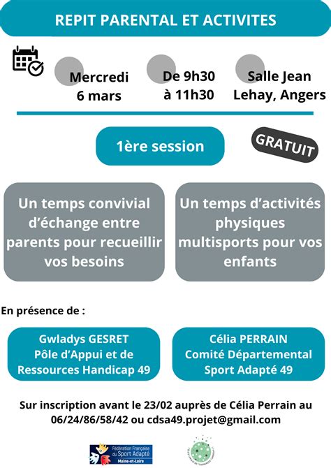 Projet temps de répit Comité Départemental Sport Adapté 49