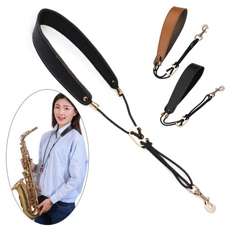 Acheter Sangle De Cou En Cuir Pour Saxophone Avec Crochet Pivotant En