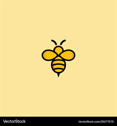 Cute bee logo design Royalty Free Vector Image