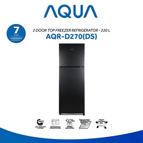 Jual Aqua Japan Aqr D Dark Silver Kulkas Pintu Liter Garansi