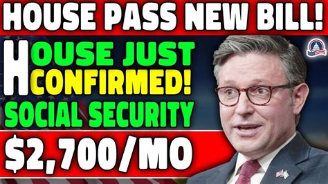 House Pass New Bill 2700 Monthly Checks Approved For All Seniors On