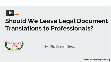 Ppt Should We Leave Legal Document Translations To Professionals