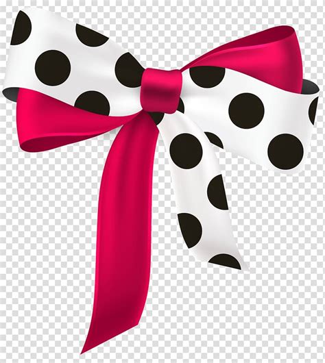 White Red And Black Polka Dot Bow Illustration Ribbon Paper Beautiful Ribbon Free