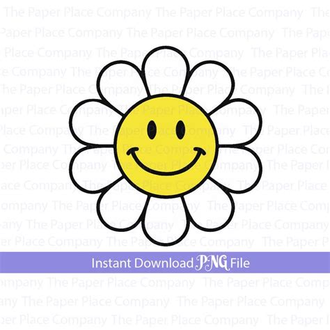 A Yellow Flower With A Smiley Face On Its Center And The Words Instant