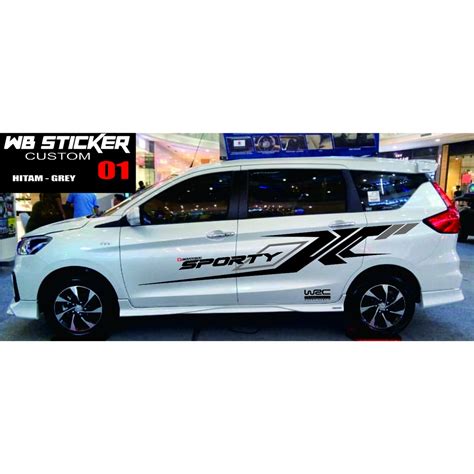 Jual Sticker Body Samping Cutting Sticker Variasi Mobil New Ertiga Avanza Xenia Calya Sigra Dll