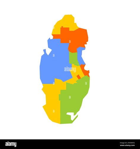 Qatar Political Map Of Administrative Divisions Municipalities Blank