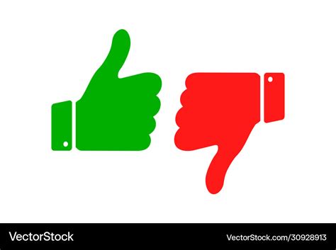 Like And Dislike Icons Thumbs Up And Thumbs Down Vector Image