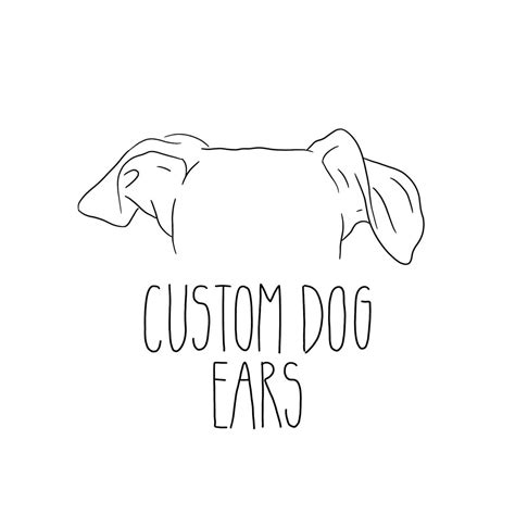 Digital Personalized Line Drawing Tattoo Style Pet Ears Custom - Etsy