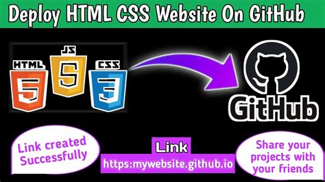 Deploy And Publish Html Css Website On Github Host Html Css Website