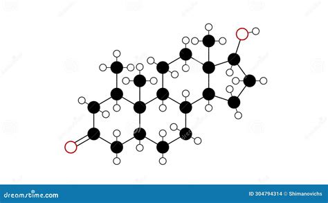 Mesterolone Molecule Structural Chemical Formula Ball And Stick Model Isolated Image Proviron