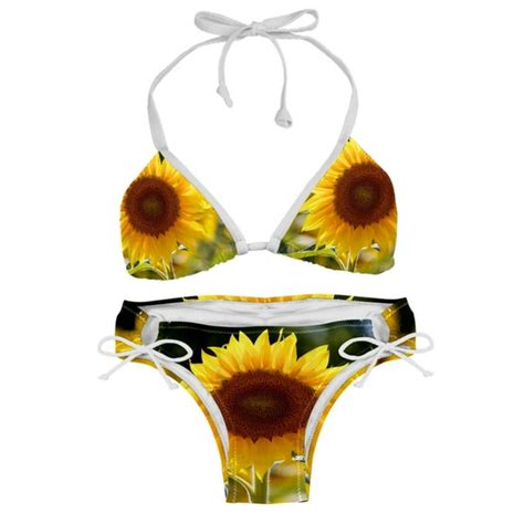 Bathing Suit For Women Bikinis Sets For Women Bathing Suit S Floral Field Sunflower