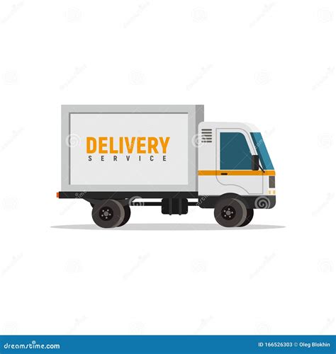 Cartoon Delivery Truck Isolated Vector Object. Cargo Auto on White ...