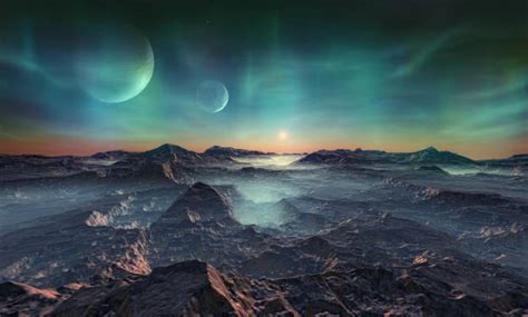 Alien Planet Landscape Zoom Background