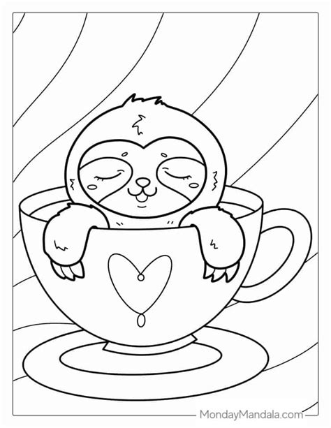 Sloth Coloring Pages Free Pdf Printables