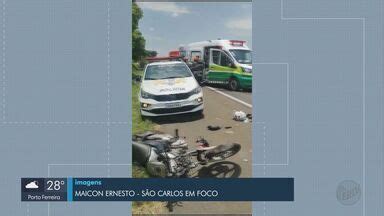 Jornal da EPTV 2ª Edição São Carlos Araraquara Motociclista fica em