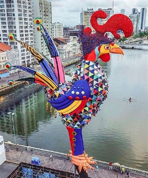 Galo da Madrugada feito material reciclável desfila sua beleza no