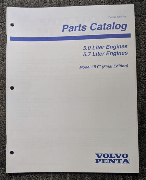 1998 Volvo Penta 5 0 And 5 7 Liter By Series Gasoline Parts Manual 7797510 0 Ebay