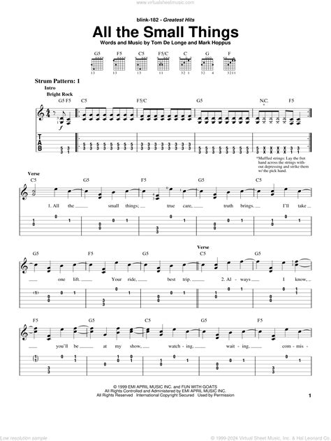 All The Small Things Sheet Music For Guitar Solo Easy Tablature